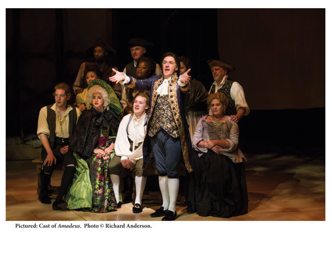 Salieri (Center- Bruce Randolph Nelson) and the cast of Amadeus at Centerstage