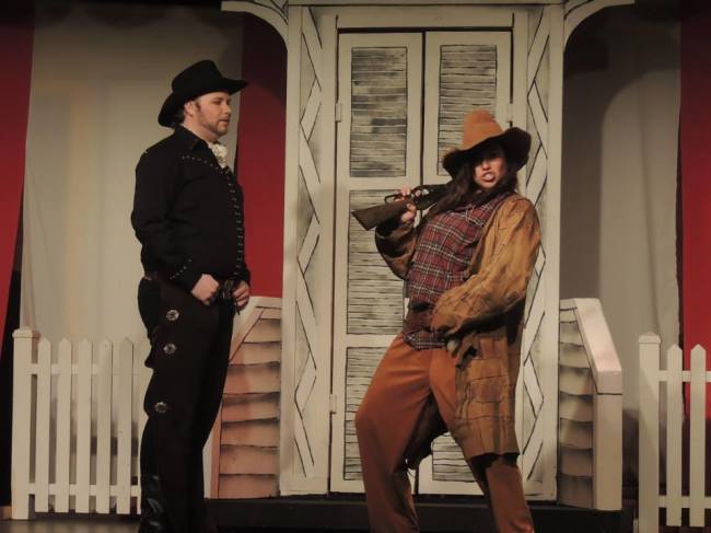 Frank Butler (l- Jordan B. Stocksdale) and Annie Oakley (r-Jamie Lee Kiska)