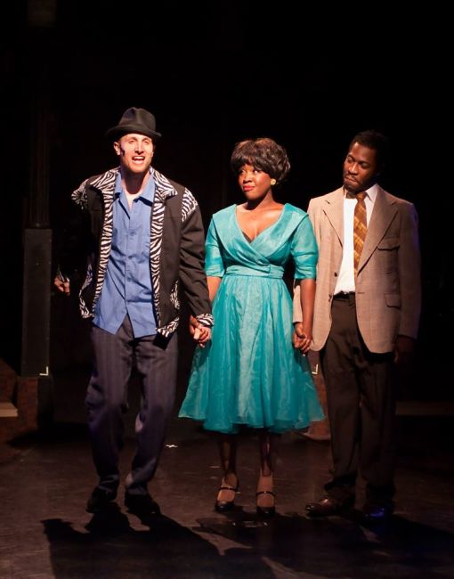 (l to r) Huey Calhoun (Greg Twomey) Felicia Farrell (Ashley Lauren Johnson) and Delray Farrell (Sayne-Khayri Lewis) 