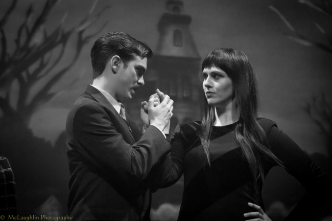 Gomez Addams (L- Bobby Libby) and Morticia Addams (R- Laura O'Brien)