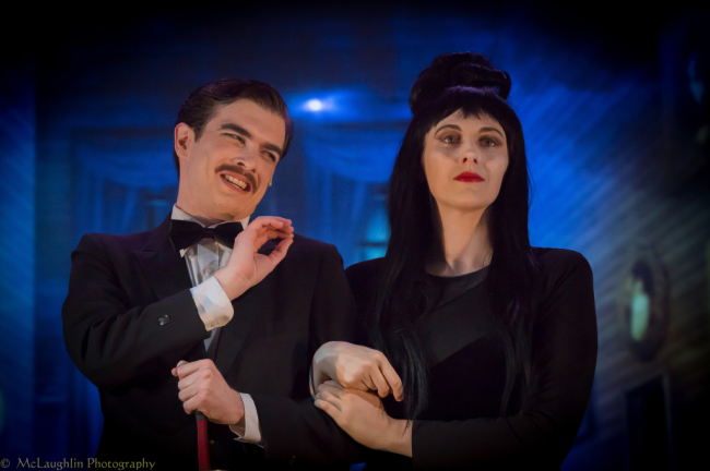 Gomez Addams (L- Bobby Libby) and Morticia Addams (R- Laura O'Brien)
