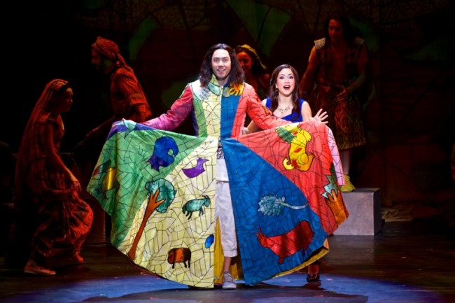 Joseph (L- Ace Young) and The Narrator (R- Diana DeGarmo) in the National Tour of Joseph and the Amazing Technicolor Dreamcoat 2014
