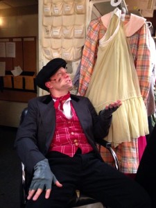 Jeffrey Shankle as Bert the Chimney Sweep backstage between scenes