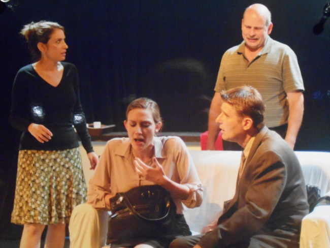 (L to R) Veronica (Alyssa Sanders) Annette (Lauren Kieler) Alan (Andrew Greenleaf) and Michael (Bob Harbaum) 