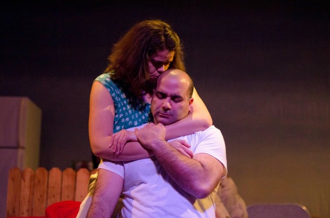 Gabriela (L- Jessica Garrett) and Benito (R- Kaveh Haerian) 