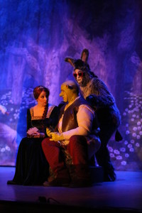 Fiona (L- Julie Parrish) Shrek (C- Dickie Mahoney) and Donkey (R- Gary Dieter) performing "Make a Move" 