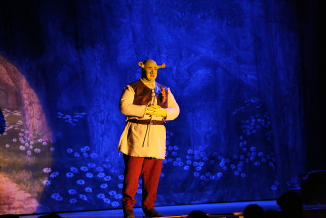 Dickie Mahoney as Shrek, singing "When Words Fail" in Shrek the Musical at St. Demetrio's Suburban Players