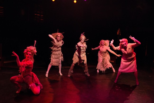 The Female Ancestors dancing in "Secrets" (L to R) Rachel Kemp, Amanda Kaplan, Heather Marie Beck, Julia Lancione, and Coby Kay Callahan