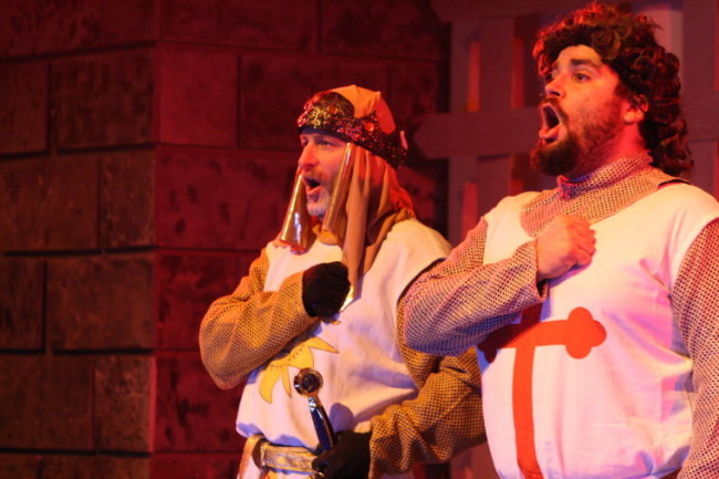 King Arthur (L- Mark Dixon) and Sir Galahad (R- Ryan Wagner) 