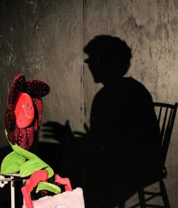 The shadow of Bessie (Nancy Blum) on the back porch in God Don' Like Ugly at Venus Theatre