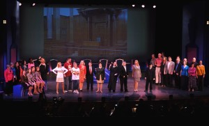 The cast gathered together around Judge Joe Kaplan (center with gavel) for the "The Spoof, The Whole Spoof, and Nothing but The Spoof"