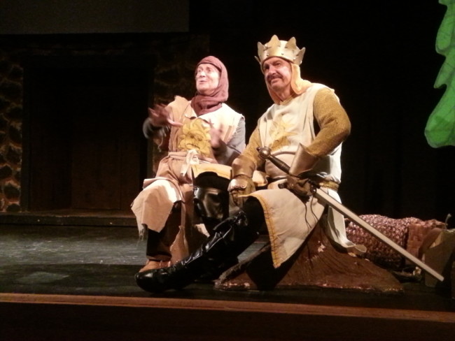 Patsy (L- Jeremy Goldman) and King Arthur (R- Mo Dutterer) 