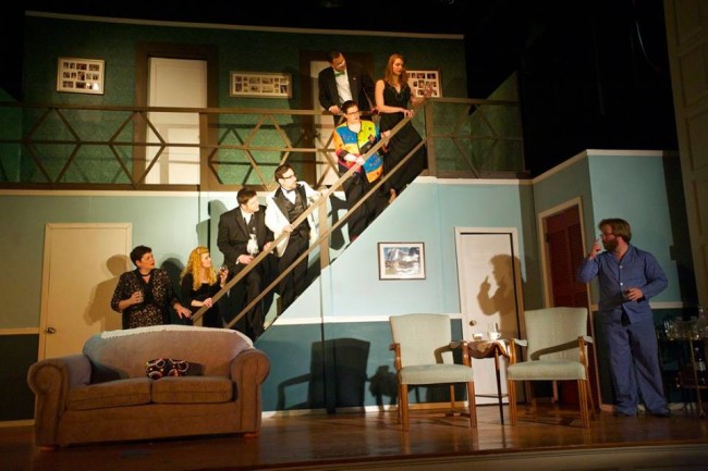 Ascending the steps: Claire (Andrea Bush), Chris (Ashley Gerhardt), Ken (Matt Scheer), Ernie (Lenny Taube) Cookie (Kathy Wenerick-Bell), Glen (Louis Miles) and Cassie (Amanda Polanowski.) Not on the Steps: Lenny (Stephen M. Deininger) 