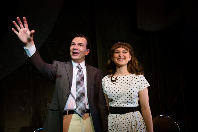 Joe Gillis (L- Joshua Redford) and Betty Schaefer (R- Katie Depp) in Sunset Boulevard