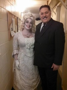 Gomez Addams (R- Lawrence B. Munsey) with his favorite Ancestor, Princess Tina Addams (L- swing, Tina DeSimone)