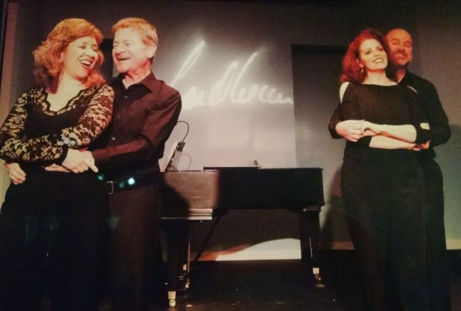 (L to R) Jennifer Viets, Gary Hiel, Alyson Shirk, and Steve Antonsen in Side by Side by Sondheim