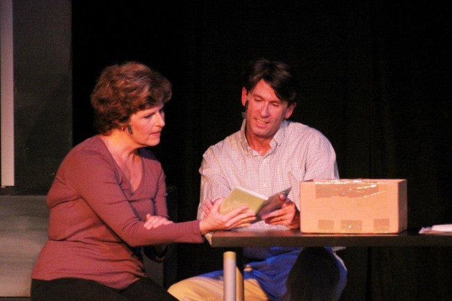 Shannon Wollman (left) as Diane with Darren McDonnell (right) as Dan in Next To Normal at Vagabond Players