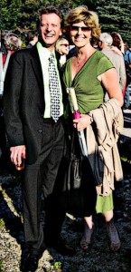 Douglas Lawler (left) and Shannon Wollman (right) in attendance at area actress Heather Beck's wedding circa 2012