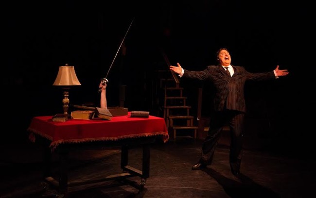 Lawrence B. Munsey (right) as Gomez Addams singing "Trapped" 