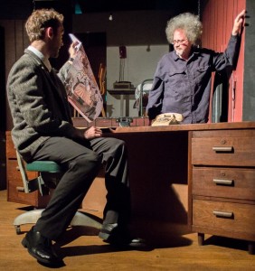 Charlie (L- Nicolas Parlato) and Deucy (R- Jon Swift) in The Business End at Yellow Sign Theatre