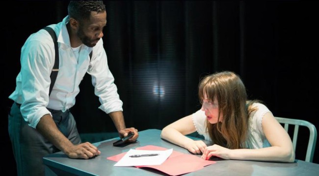 David Lamont Wilson as Man (left) and Sara Barker as Woman (right) in Closet Land at Factory449