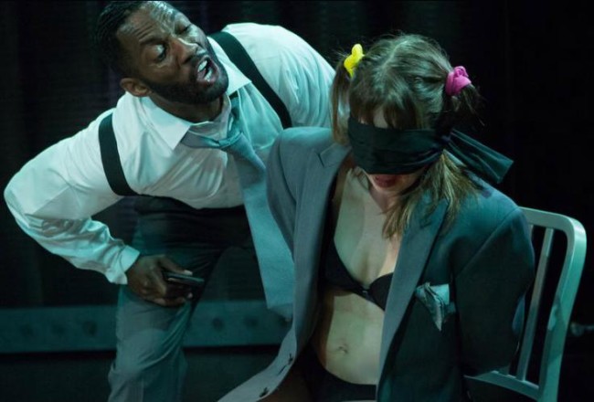 David Lamont Wilson as Man (left) and Sara Barker as Woman (right) in Closet Land at Factory449