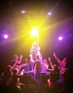 Rehearsal shot of Godspell at Silhouette Stages