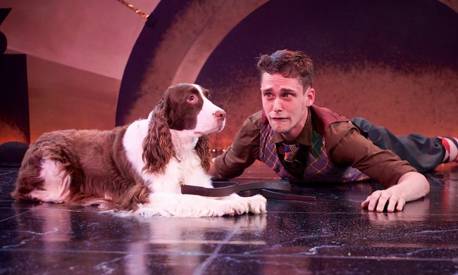 Crab the Dog (L- Julie) and Launce (R- Matthew Alan Ward) in The Two Gentlemen of Verona