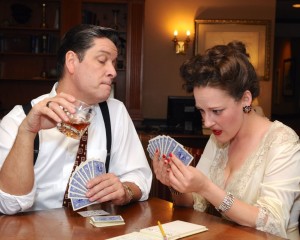 Steven Shriner (left) as Harry Brock and Anne Shoemaker (right) as Billie Dawn in Born Yesterday