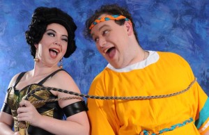 (L to R) Grace Gosnear as Gymnasia and Gregory Atkin as Pseudolus