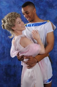 Molly Janiga (left) as Philia and Hasani Allen (right) as Hero