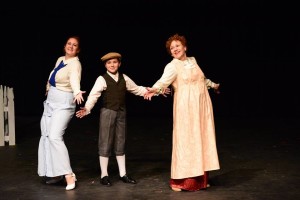 Melissa Ann Martin (left) as Marian Paroo, Logan Dubel (center) as Winthrop and Christine Thomas (right) as Mrs. Paroo