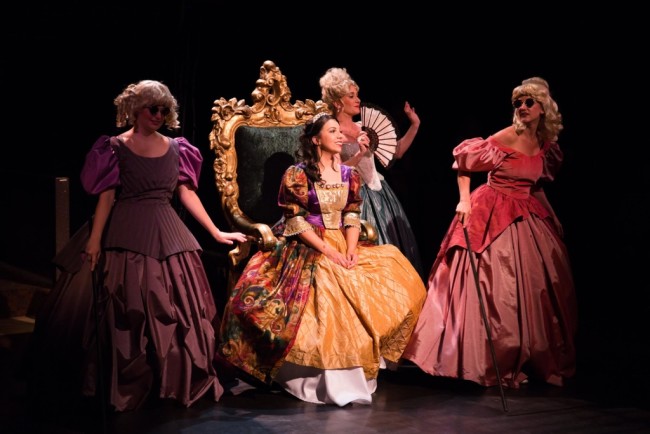 (L to R) Lucinda (MaryKate Brouillet) Cinderella (Julia Lancione) Cinderella's Stepmother (Heather Marie Beck) and Florinda (Katie Keyser)