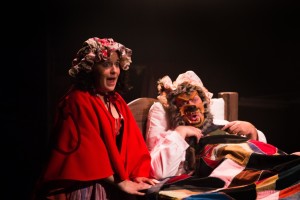 Sophie Schulman (left) as Little Red Ridinghood and Lawrence B. Munsey (right) as The Big Bad Wolf