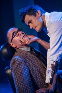 Lawrence Redmond (left) as Grahame Chandler and Mark Evans (right) as Cal Chandler in The Fix at Signature Theatre