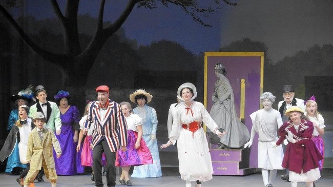 The company of Mary Poppins performing "Jolly Holiday" in September Song's production of Mary Poppins