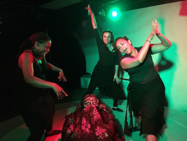 The performers of Witches Vanish by Claudia Barnett at Venus Theatre