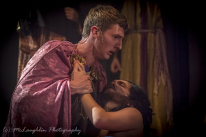 Grant Saunders (left) as Pontius Pilate and Jesse D. Saywell (right) as Jesus in Jesus Christ Superstar