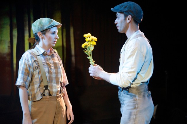 Teresa Spencer and Jonathan Feuer in Annapolis Shakespeare Company’s AS YOU LIKE IT.