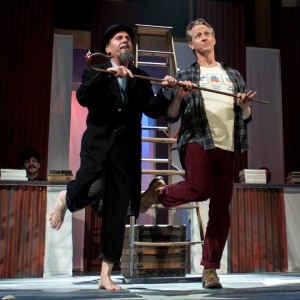 Patrick Martyn (left) as Charles Guiteau and John Schratwieser (right) as the Balladeer in Assassins