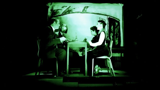 (L to R) Michael Stevenson, Jeffrey L. Gangwisch, Jess Rivera, and Kathryn Eidhnean Bateman in From a Black Egg