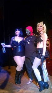 Tapitha Kix (left) Hot Todd Lincoln (center) as Sammy Terry and Lady Whiskers (right) at Brassieres of Terror