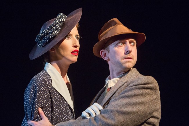 Sarah Olmsted Thomas (left) and Alex Vernon (right) in Cabaret Noir at Happenstance Theater