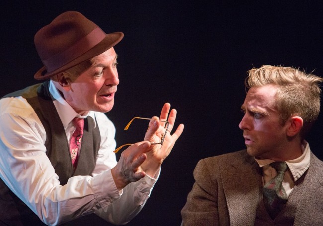 Mark Jaster (left) and Alex Vernon (right) in Cabaret Noir at Happenstance Theater