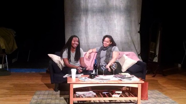 Kandice Wilson (left) as Callie and Asia Kenney (right) as Sarah in Stop Kiss