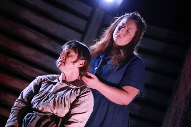 Susan McCully (left) as Agatha and Katie Hileman (right) as Lorna in Kerrmoor