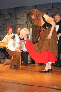 Michael Hulett (left) as Don Quixote and Ruth Hulett (right) as Aldonza in Man of La Mancha