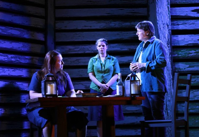 (L to R) Katie Hileman (Lorna), Erin Hanratty (Kylie), and Susan McCully (Agatha) in Kerrmoor