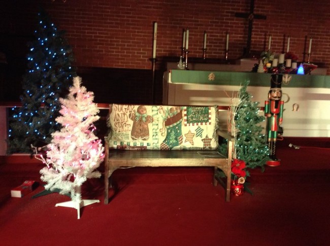 A portion of the set for A Christmas Carol at Wolf Pack Theatre Company