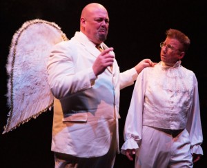 David Bosley-Reynolds (left) as Joseph and David James (right) as Clarence in It's a Wonderful Life: The Musical